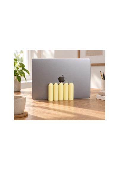 Dora Dekoratif Dikey Macbook Standı - Pastel Sarı
