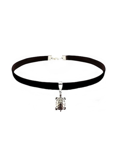 Siyah Renk Kadife Kaplumbağa Choker Siyah