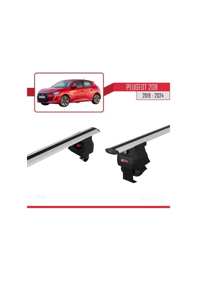 Peugeot 208/e-208 2019 Ve Sonrası İle Uyumlu Ace-4 Ara Atkı Tavan Barı Gri