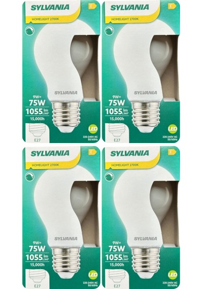 4 Adet Sylvania 9w 75w 2700k Sarı Işık Dim Edilebilir E27 Duylu Kalın Duy Soft Led Ampul