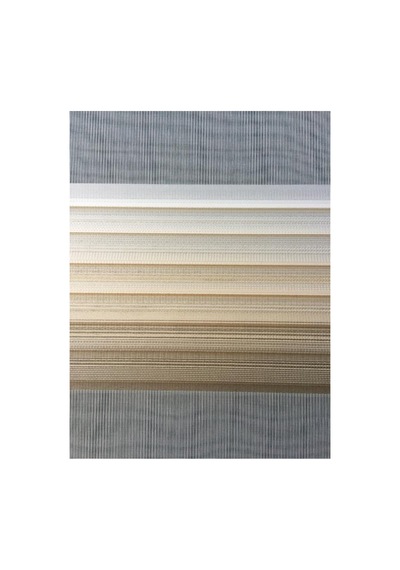 Sütlü Kahve Krem Renk Geçişli Zebra Stor Perde Etek Dilimli Krem-kahve - 97253964 Krem-kahve