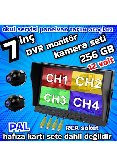 Ultra Mini 2 Adet 2 2 Cm Kamera Ve 7 İnç Dvr Monitör 12 Volt 256 Gb