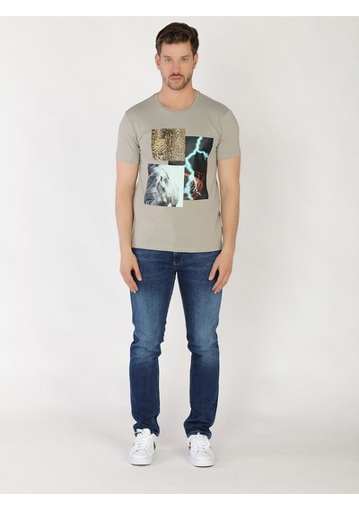 Roberto Cavalli Erkek Tshirt /M.Rob.0421.14020 - A.Gri Açık Gri
