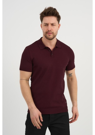Alexander Gardi Alexandergardı Polo Yaka Düğmeli Triko T-shirt 50024 Bordo
