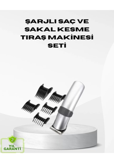 Kablosuz Profesyonel Tıraş Makinesi Şarjlı, 60 Dakika Kullanım Süreli, Çelik Bıçaklı, Sessiz Motor Diğer