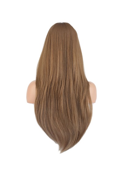 Katlı Kesim Perçemli Düz Fiber Sentetik Uzun Boy Peruk / Bebek Kumralı - Ezjı-739998 Renkli