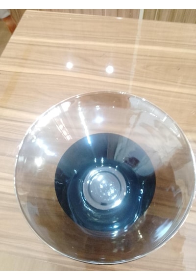 Titanyum Kaplama Görünümlü Cam Konik Vazo En Orta Boy Platin