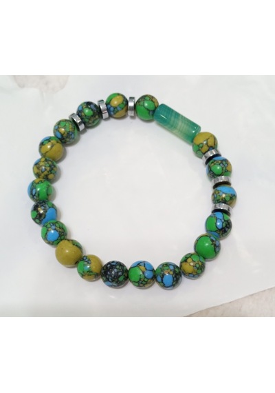 Arizona Firuze Unisex Bileklik 8 Mm Mavi - Turkuaz - Yeşil
