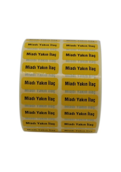 Miladı Yakın İlaç Etiketi 30mm X 10mm 5000 Adet Kuşe Rulo Etiket Çok Renkli