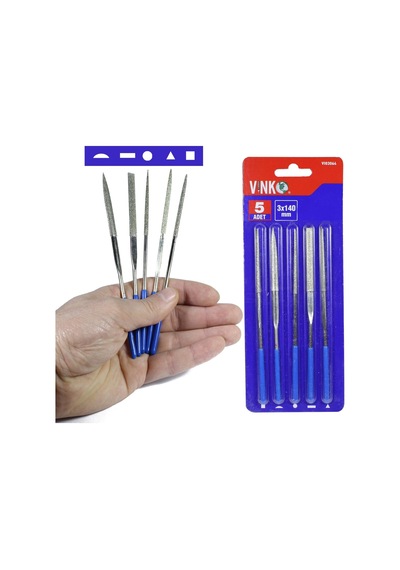 Vinko Elmas Eğe Takımı Izole Saplı 5 Parça 30 X 140 Mm 03064
