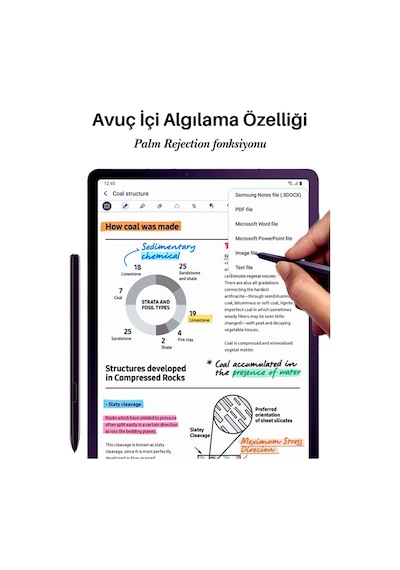 Fuchsia Galaxy Tab S9 Fe - S9 Plus İle Uyumlu Avuç İçi Algılamayan Dokunmatik Stylus Spen Kalem Belirtilmemiş