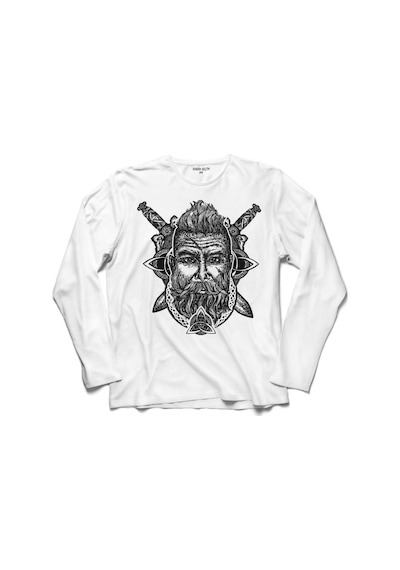 Vıkıngs Skull Head Iskandinav Vikingler Uzun Kollu Tişört (518430622)