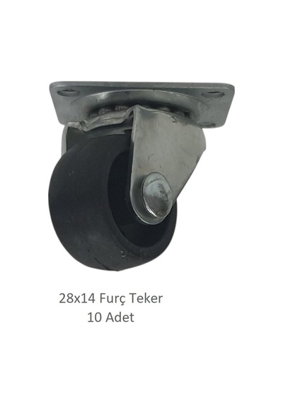 Furç Teker 28 X 14, Bavul, Valiz, Çanta, Servis Sehpası Için 10 Adet Siyah