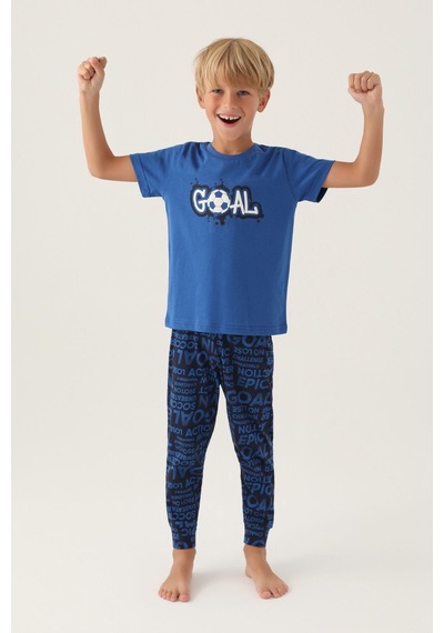 Rolypoly Roly Poly 3344 Goal Erkek Çocuk Pijama Takımı Mavı