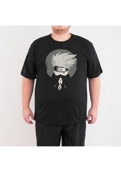 Bant Giyim - Naruto Kakashi 4Xl Büyük Beden Siyah Erkek Tişört Çok Renkli