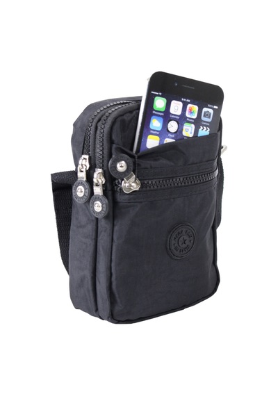 M 227 Mega Bag Krinkıl Kumaş Unisex Küçük Omuz Çantası, Telefonluk Siyah
