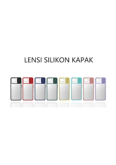 Noktaks - Oppo Uyumlu Oppo A73 - Kılıf Slayt Sürgülü Arkası Buzlu Lensi Kapak - Lacivert
