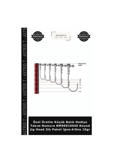 Özel Üretim Küçük Balık Hediye Takım Nomura Nm90010040 Round Jig Head 3lü Paket İğne:4/0no 10gr standart