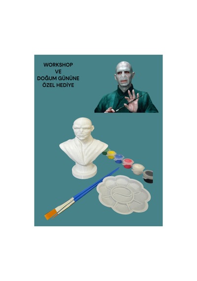 3d Voldemort Harry Potter Figür Boyama Seti - Kendin Boya Hobi Ve Etkinlik Seti - Akrilik Boya + 2 Fırça