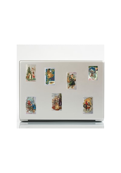 24 Adet Yılbaşı Noel Baba Christmas Sticker Seti - Etiket Seti Scrapbook Bullet Journal Çok Renkli