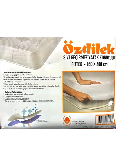 Özdilek Fitted Alez Çift Kişilik Alez Sıvı Geçirmez Alez 160X200 (380604638) Özdilek Fitted Alez Çift Kişilik Alez Sıvı Geçirmez Alez 160X200 (380604638)