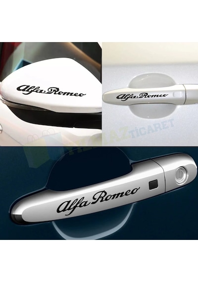 Alfa Romeo Logo Yan Ayna Kapı Kolu Jant Kaliper Oto Sticker 12 Ad