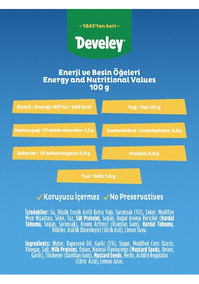 410 Gr Sarımsaklı Sos-develey X 3 Adet