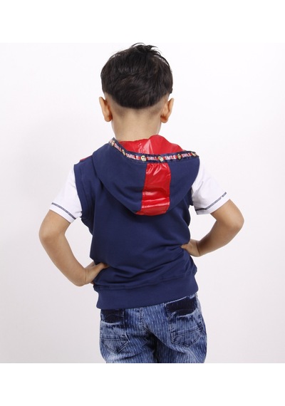 Toontoy Kids Toontoy Erkek Gülen Yüz Kapüşonlu Hırka Lacivert