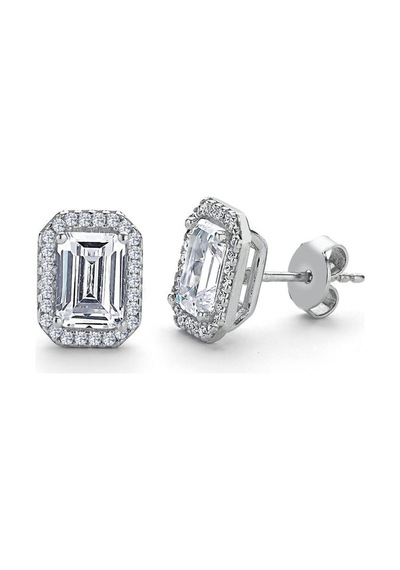1.00 Karat Emerald Tektaş İkili Gümüş Set