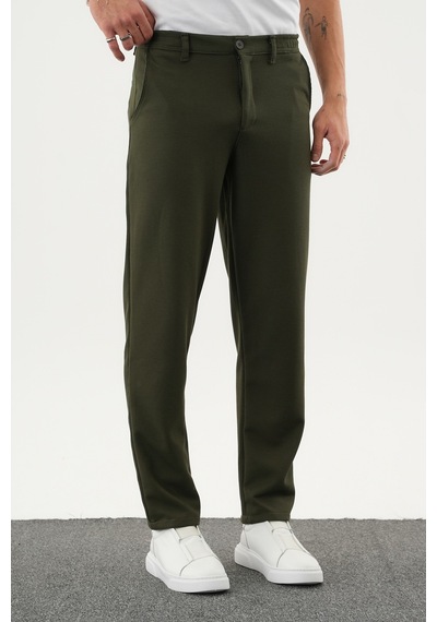 Redline Arden Kışlık Kalın Slim Fit Kemerli Erkek Pantolon Haki