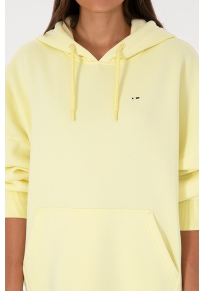 U.S. Polo Assn. Kadın Sarı Şardonlu Kapüşonlu Sweatshırt 50313567-VR044