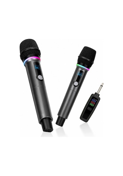 Jrl Wn-08 Çift El Tipi Kablosuz Uhf Mikrofon Seti - Şarj Edilebilir Karaoke Ve Sahne Mikrofonu