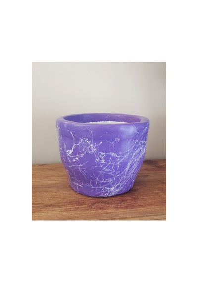Beton Saksı Sukulent Bonzai Aranjman Teraryum Çiçek Saksısı 17x12,5cm Mor