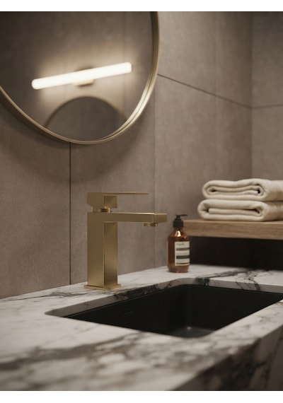 Kare Mat Gold Lavabo Bataryası
