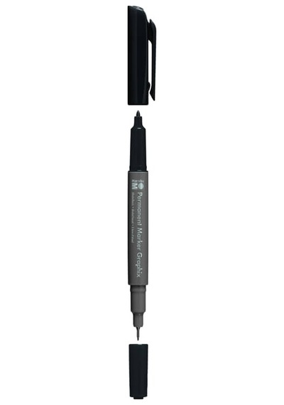Marabu Graphix Permanent Marker Çift Uçlu Siyah