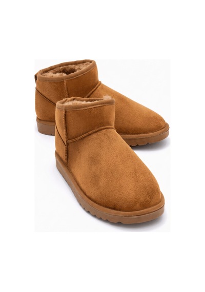 Neon Shoes Mini Süet İçi Kürklü İnce Taban Kadın Bot Taba