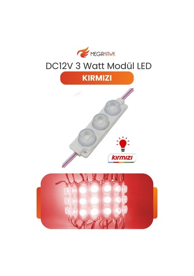 Dc 12v 3w Kırmızı Modül Parmak Led Su Geçirmez Tabela Aydınlatma Dekoratif Led Modül 5 Adet