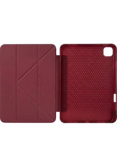 Ps Apple Uyumlu iPad Pro 11 İnç M5 / M4 Tri Folding Standlı Kılıf - Bordo Kapaklı Kılıf