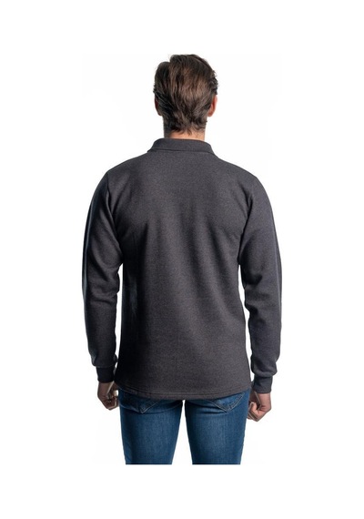 Şensel, Sweatshirt, Koyu Gri, Polo Yaka -107E5432- Pamuklu