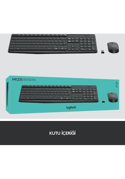 Logitech MK235 Kablosuz Klavye Mouse 920-007925