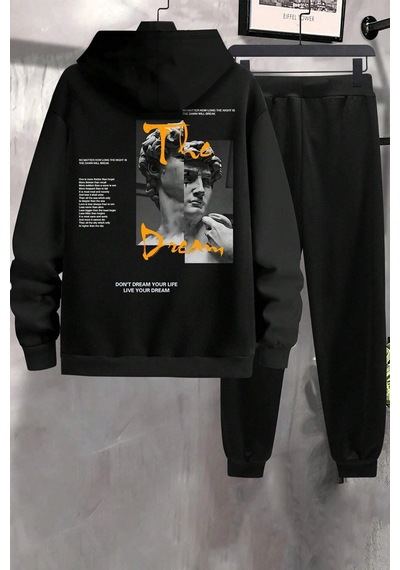 Uyguntarz Unisex The Dream Baskılı Eşofman Takımı Siyah Uyguntarz Unisex The Dream Baskılı Eşofman Takımı Siyah