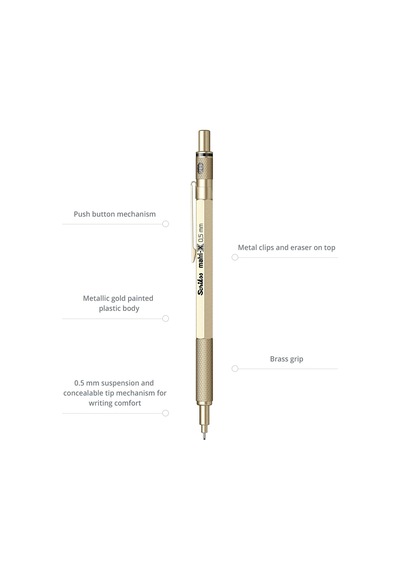 Scrikss Office Matri-x Versatil 0.5 Mm Metalik Altın Şeffaf Amb.