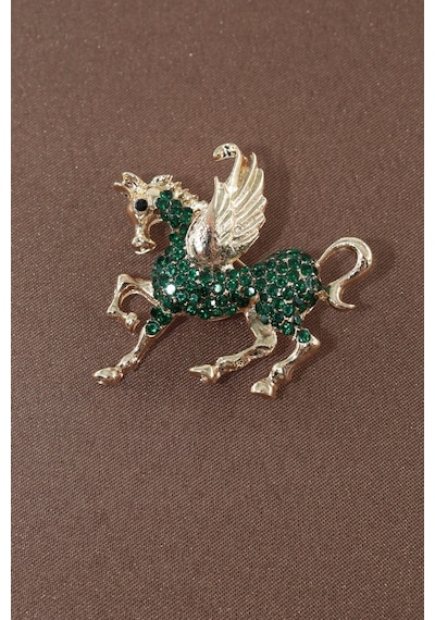 Özgür Ruhun İfadesi Efsanevi Kanatlı Pegasus Atı Broş Gold Renkli Taşlı Erkek Kadın Yaka İğnesi Çok renkli 45972294