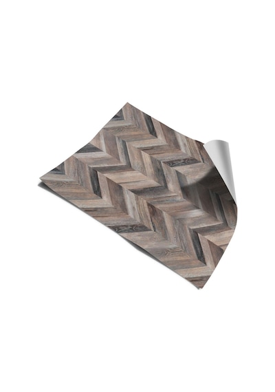 Yer Kaplama Folyosu Kendinden Yapışkanlı Laminasyonlu Balıksırtı Ahşap Parke Desen 60cm X 100cm
