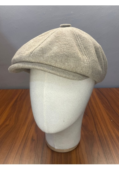 Hamze Peaky Blinders İngiliz Vintage Model Kışlık Kaşe Kasket Şapka Açık Bej