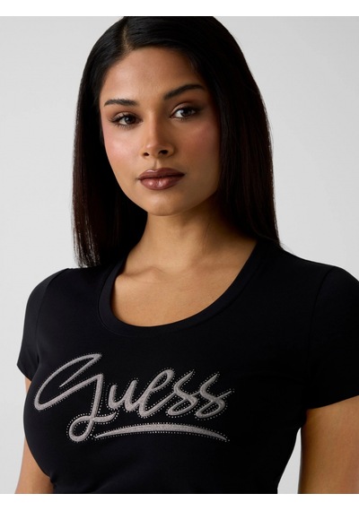 Guess Kısa Kollu Bisiklet Yaka Guess Yazılı Kadın Siyah T-shirt W6rı24j1314-jblk Siyah