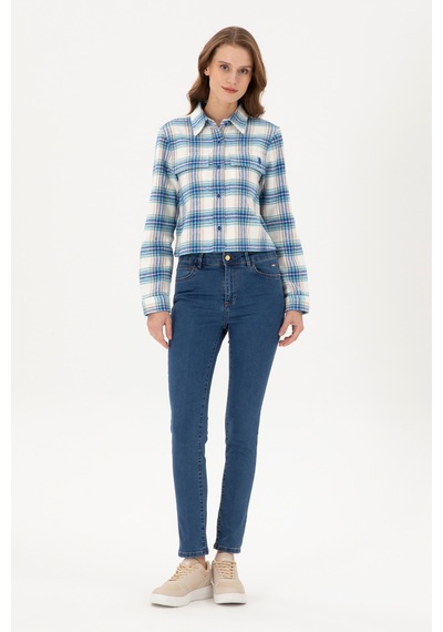 U.S. Polo Assn.  Kadın Mavi Toothpick Fit Jean Pantolon 50297503-DN0022