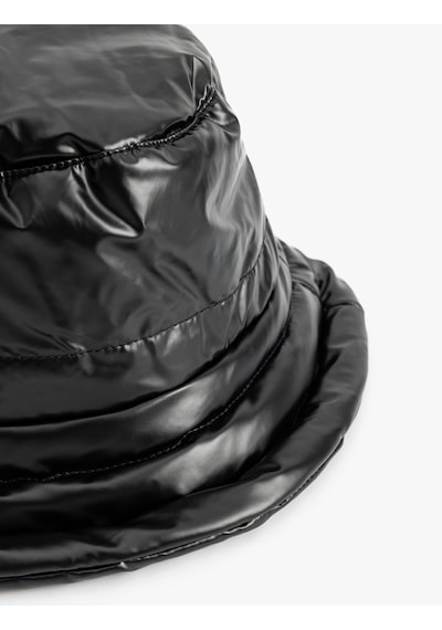 Koton Suni Deri Bucket Şapka Yumuşak İçi Dolgulu Siyah 5wak40059aa Siyah
