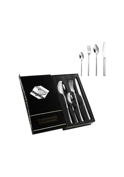 Çelik 24 Parça 6 Kişilik Gri Yemek Kaşık Çatal Bıçak Set Cin739by Çok Renkli