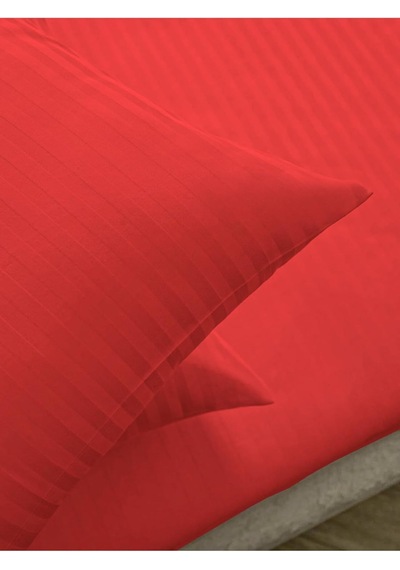 Line Kırmızı Pamuk Saten Çift Kişilik Nevresim Takımı 200x220 Cm Lastiksiz Çarşaflı 4 Parça, Lineciftnevtak Çok Renkli